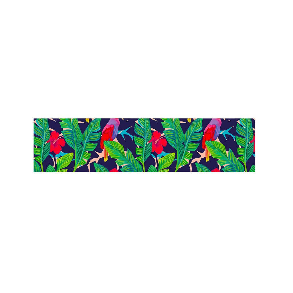 Parrot Banana Leaf Hawaii Pattern Print Bed Runner