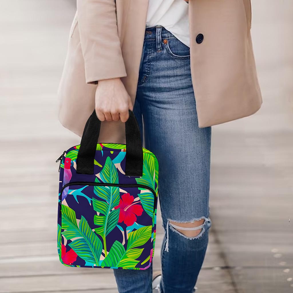 Parrot Banana Leaf Hawaii Pattern Print Bible Tote Bag