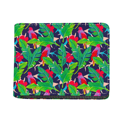 Parrot Banana Leaf Hawaii Pattern Print Bifold Wallet