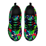 Parrot Banana Leaf Hawaii Pattern Print Black Running Shoes