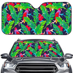 Parrot Banana Leaf Hawaii Pattern Print Car Windshield Sun Shade