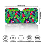 Parrot Banana Leaf Hawaii Pattern Print Car Windshield Sun Shade