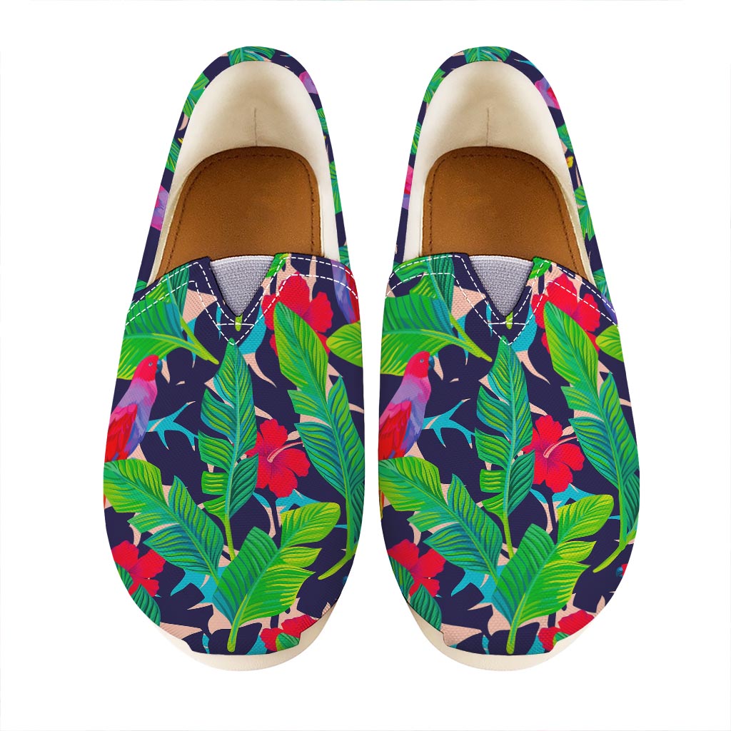 Parrot Banana Leaf Hawaii Pattern Print Casual Shoes