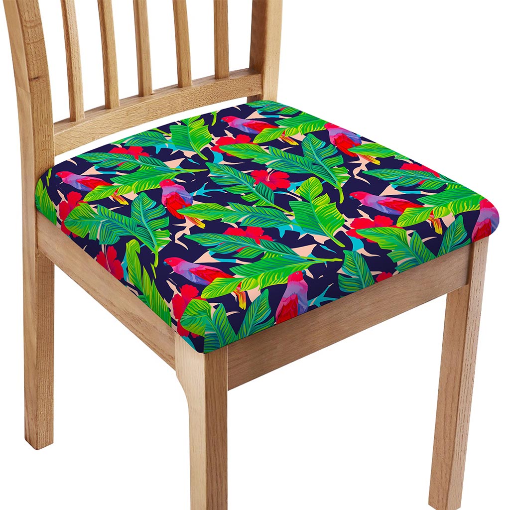 Parrot Banana Leaf Hawaii Pattern Print Chair Cushion Cover