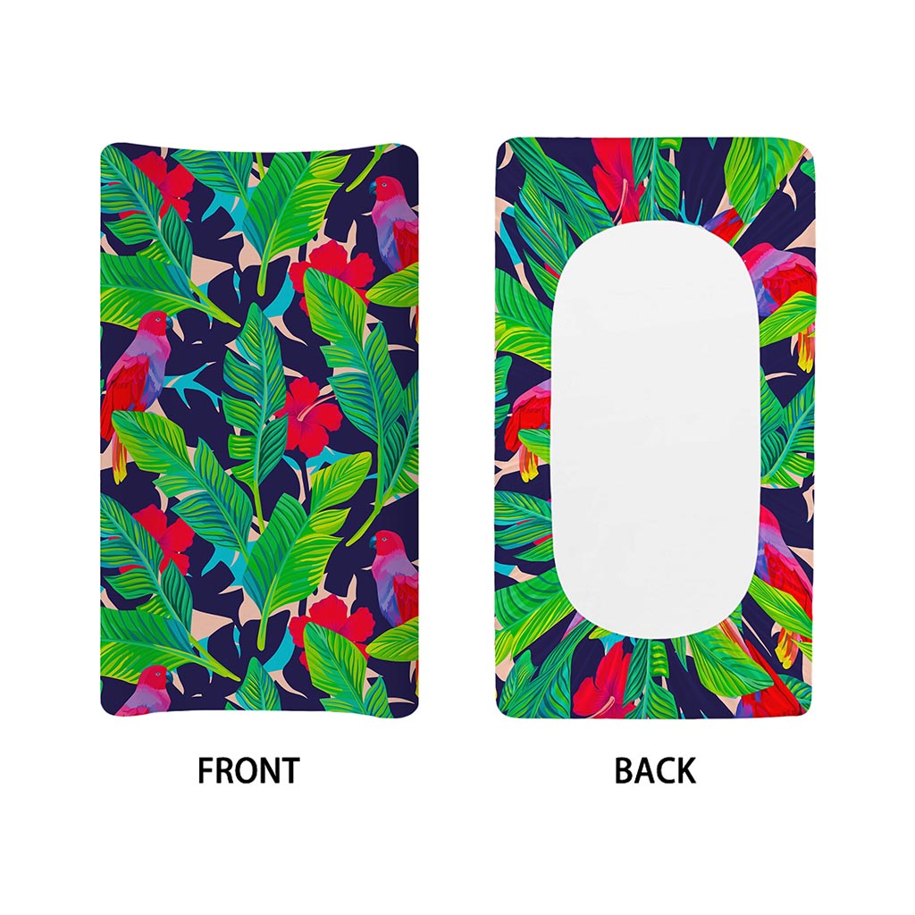 Parrot Banana Leaf Hawaii Pattern Print Changing Pad Cover