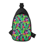 Parrot Banana Leaf Hawaii Pattern Print Chest Bag