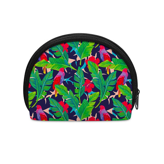 Parrot Banana Leaf Hawaii Pattern Print Coin Purse