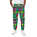Parrot Banana Leaf Hawaii Pattern Print Cotton Sweatpants