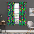 Parrot Banana Leaf Hawaii Pattern Print Grommet Curtain Panels