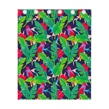 Parrot Banana Leaf Hawaii Pattern Print Curtain