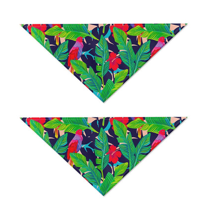 Parrot Banana Leaf Hawaii Pattern Print Dog Bandana