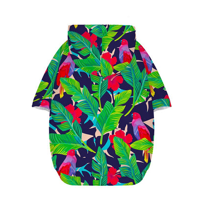 Parrot Banana Leaf Hawaii Pattern Print Dog Zip Up Hoodie