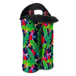 Parrot Banana Leaf Hawaii Pattern Print Double Neoprene Wine Tote