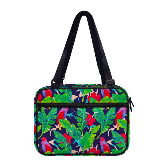 Parrot Banana Leaf Hawaii Pattern Print Double Strap Bible Bag