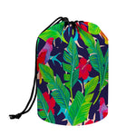 Parrot Banana Leaf Hawaii Pattern Print Drawstring Makeup Bag