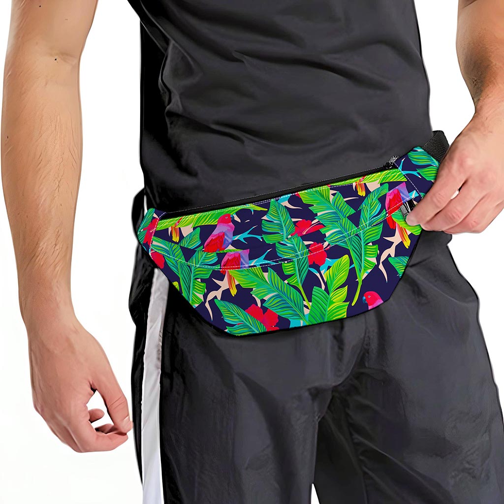 Parrot Banana Leaf Hawaii Pattern Print Fanny Pack