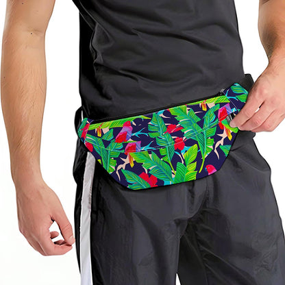 Parrot Banana Leaf Hawaii Pattern Print Fanny Pack