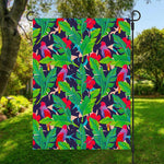 Parrot Banana Leaf Hawaii Pattern Print Garden Flag