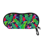 Parrot Banana Leaf Hawaii Pattern Print Glasses Case
