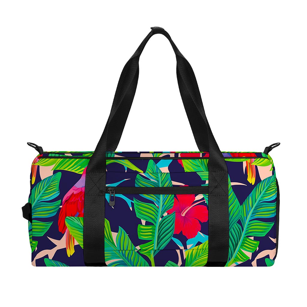 Parrot Banana Leaf Hawaii Pattern Print Gym Bag