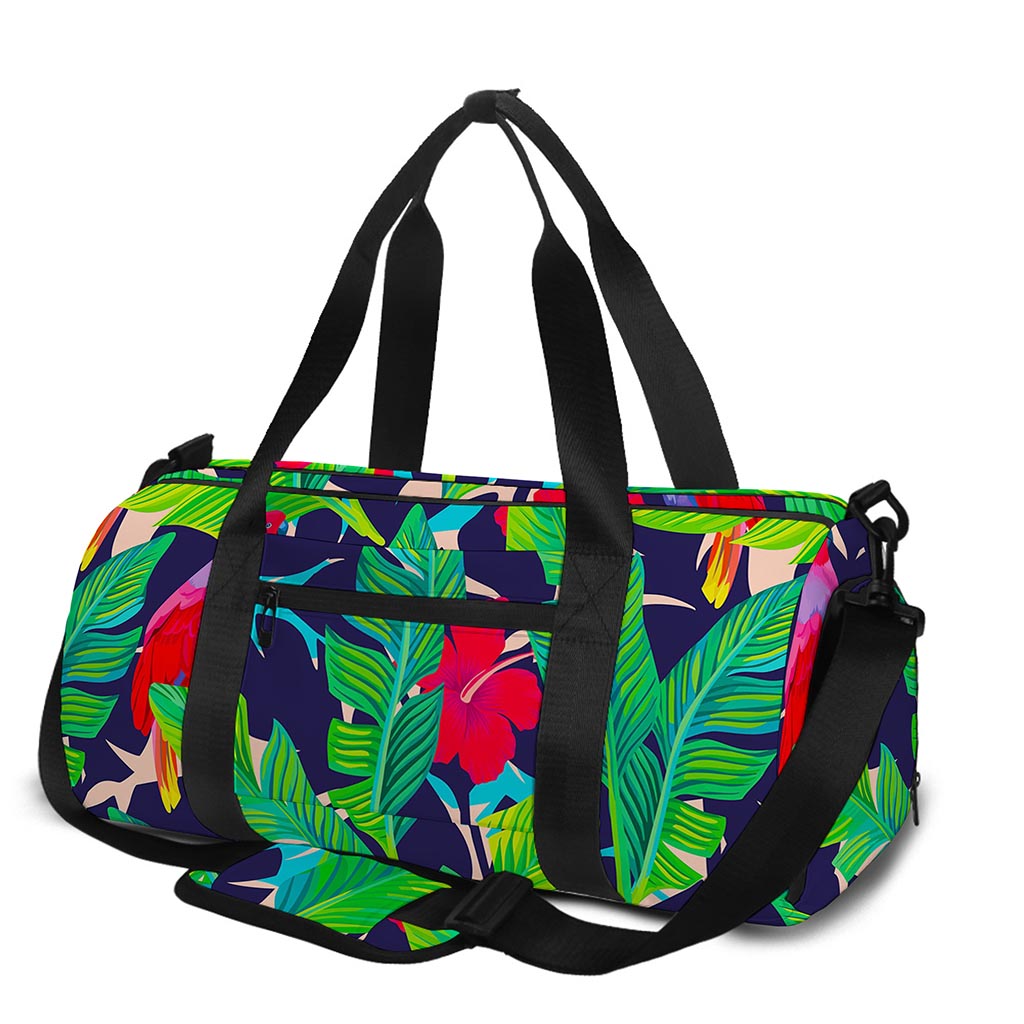 Parrot Banana Leaf Hawaii Pattern Print Gym Bag