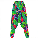 Parrot Banana Leaf Hawaii Pattern Print Hammer Pants