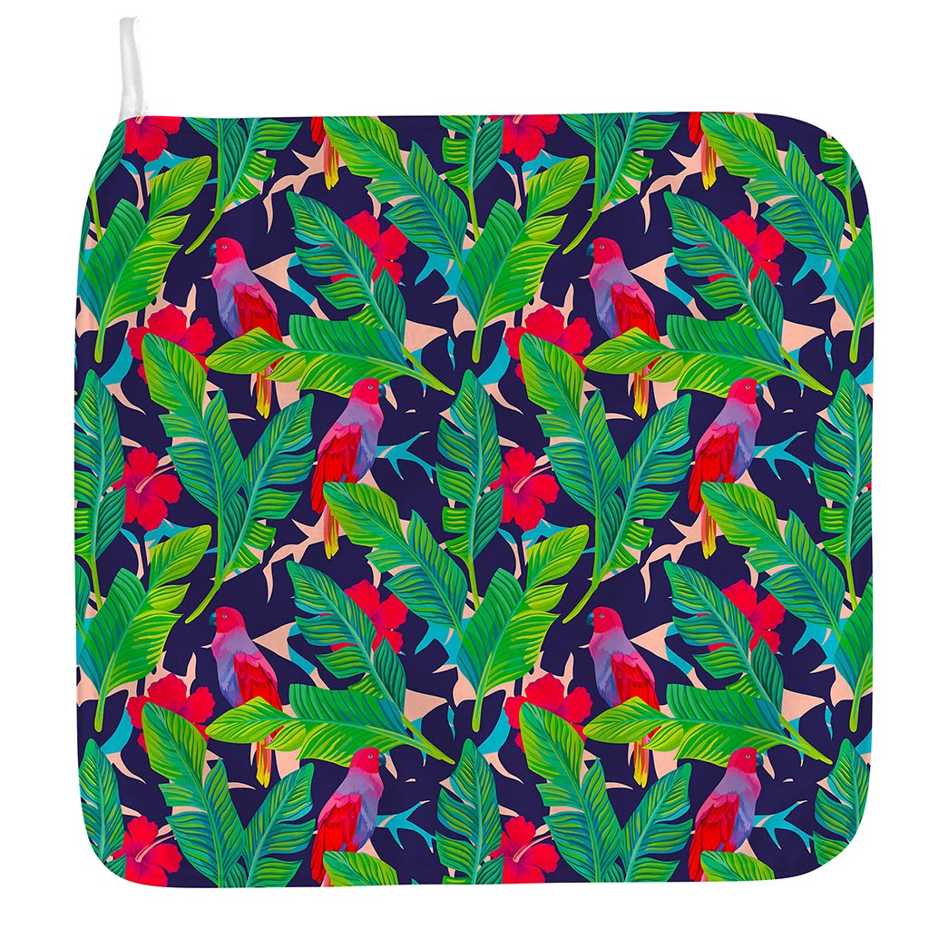 Parrot Banana Leaf Hawaii Pattern Print Hand Towel