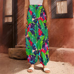 Parrot Banana Leaf Hawaii Pattern Print Harem Pants