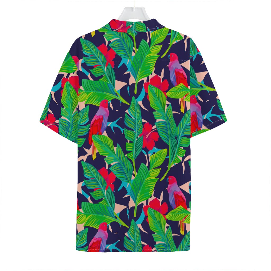 Parrot Banana Leaf Hawaii Pattern Print Hawaiian Shirt