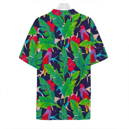 Parrot Banana Leaf Hawaii Pattern Print Hawaiian Shirt