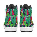 Parrot Banana Leaf Hawaii Pattern Print High Top Leather Sneakers