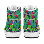 Parrot Banana Leaf Hawaii Pattern Print High Top Leather Sneakers