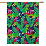 Parrot Banana Leaf Hawaii Pattern Print House Flag