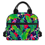 Parrot Banana Leaf Hawaii Pattern Print Insulated Lunch Bag