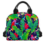 Parrot Banana Leaf Hawaii Pattern Print Insulated Lunch Bag