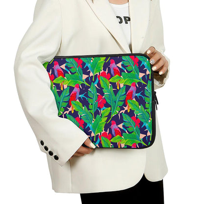 Parrot Banana Leaf Hawaii Pattern Print Laptop Sleeve