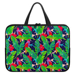 Parrot Banana Leaf Hawaii Pattern Print Laptop Sleeve With Handle