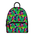 Parrot Banana Leaf Hawaii Pattern Print Leather Backpack