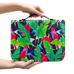 Parrot Banana Leaf Hawaii Pattern Print Leather Bible Cover