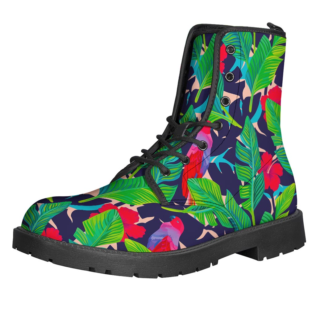 Parrot Banana Leaf Hawaii Pattern Print Backpack