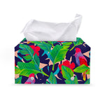 Parrot Banana Leaf Hawaii Pattern Print Leather Tissue Box Cover