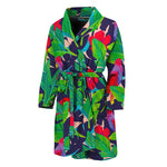 Parrot Banana Leaf Hawaii Pattern Print Men's Bathrobe