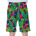 Parrot Banana Leaf Hawaii Pattern Print Men's Beach Shorts