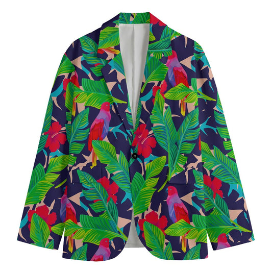 Parrot Banana Leaf Hawaii Pattern Print Men's Blazer