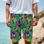 Parrot Banana Leaf Hawaii Pattern Print Men's Cargo Shorts