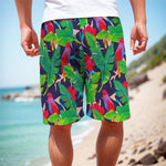 Parrot Banana Leaf Hawaii Pattern Print Men's Cargo Shorts