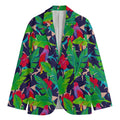 Parrot Banana Leaf Hawaii Pattern Print Men's Cotton Blazer