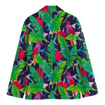 Parrot Banana Leaf Hawaii Pattern Print Men's Cotton Blazer