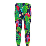 Parrot Banana Leaf Hawaii Pattern Print Men's leggings