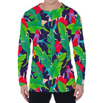 Parrot Banana Leaf Hawaii Pattern Print Men's Long Sleeve T-Shirt
